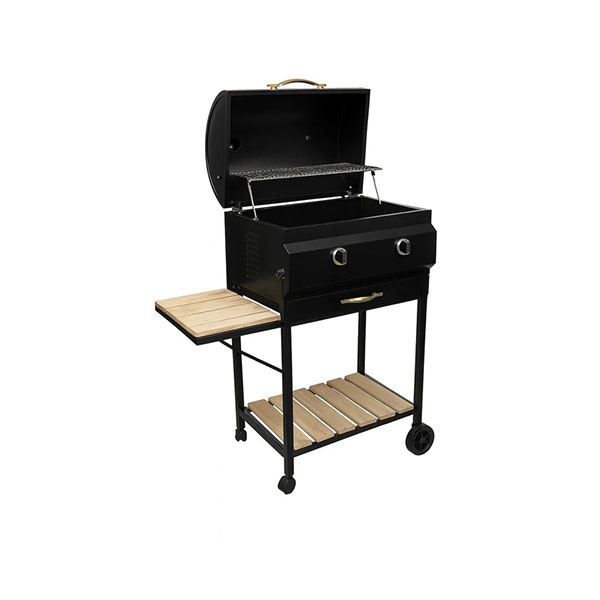 باربیکیو گازی و ذغالی با سایز دهنه ۸۰ سانت با میز کار ترمو در سمت چپ (مدل B80-L1)